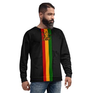 Lion of Judah World Unisex Sweatshirt Black Sleeves