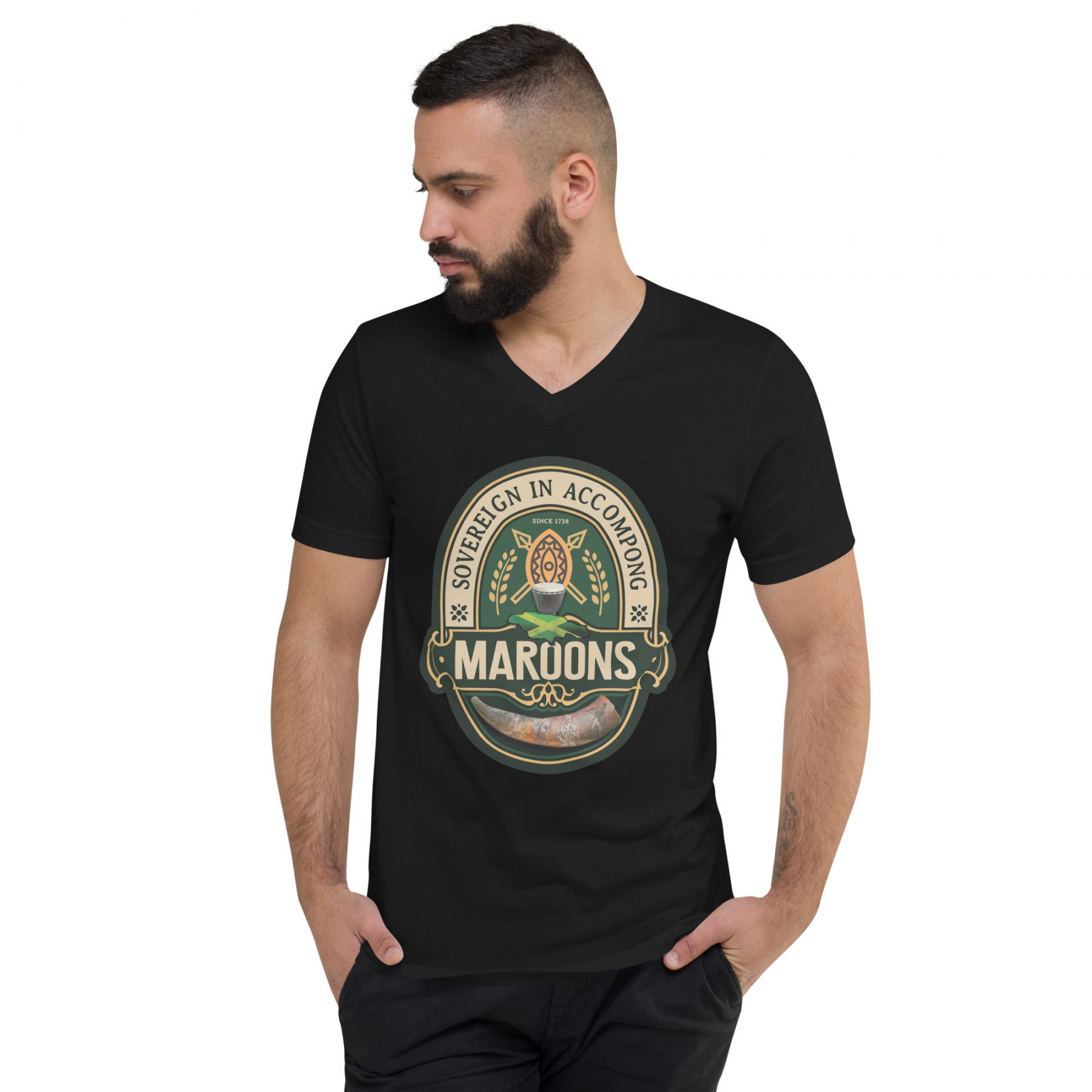 Maroons Unisex Short Sleeve V-Neck T-Shirt