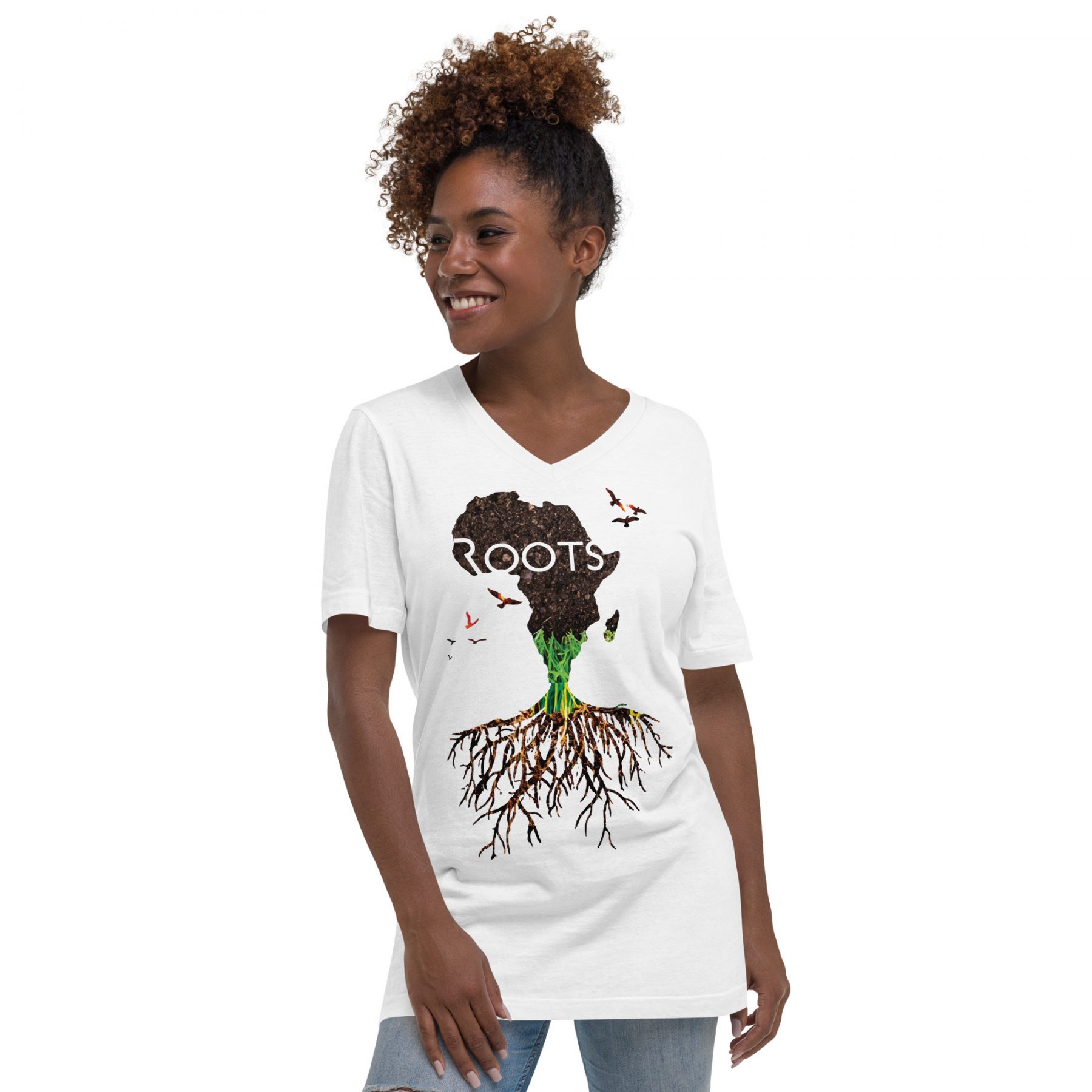 Afrikan  Unisex Short Sleeve V-Neck T-Shirt